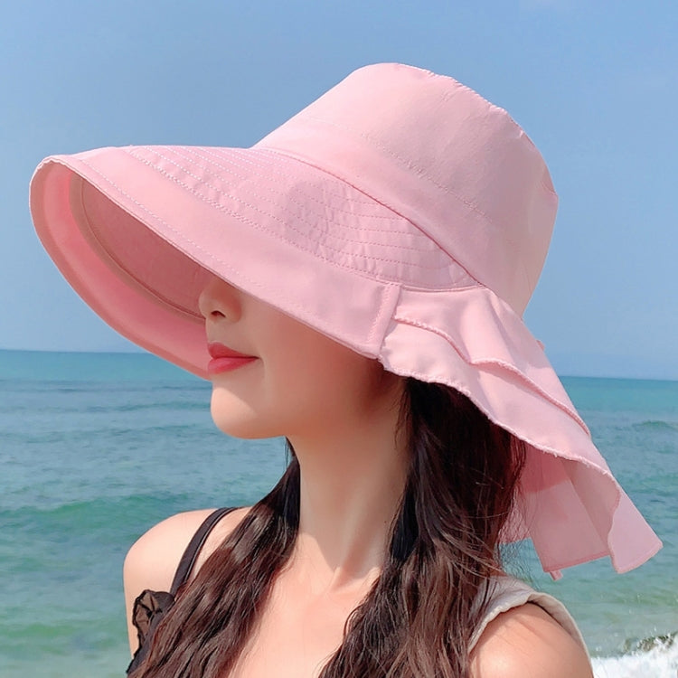 8062 Women Summer Neck Protection Sunscreen Hat Large Brim Fisherman Hat