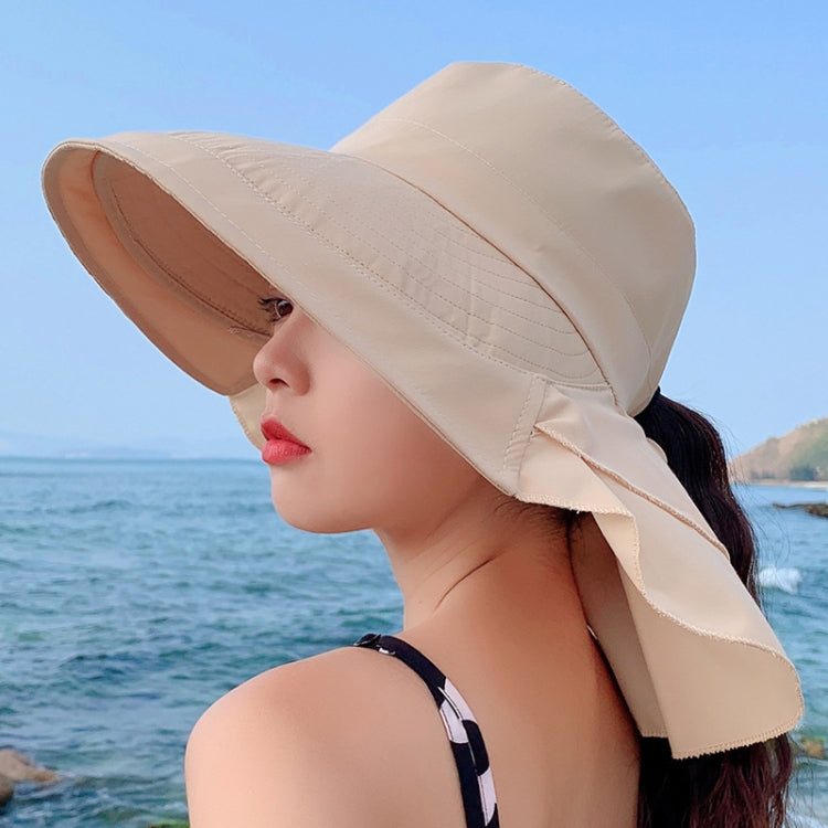 8062 Women Summer Neck Protection Sunscreen Hat Large Brim Fisherman Hat