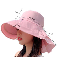 Load image into Gallery viewer, 8062 Women Summer Neck Protection Sunscreen Hat Large Brim Fisherman Hat