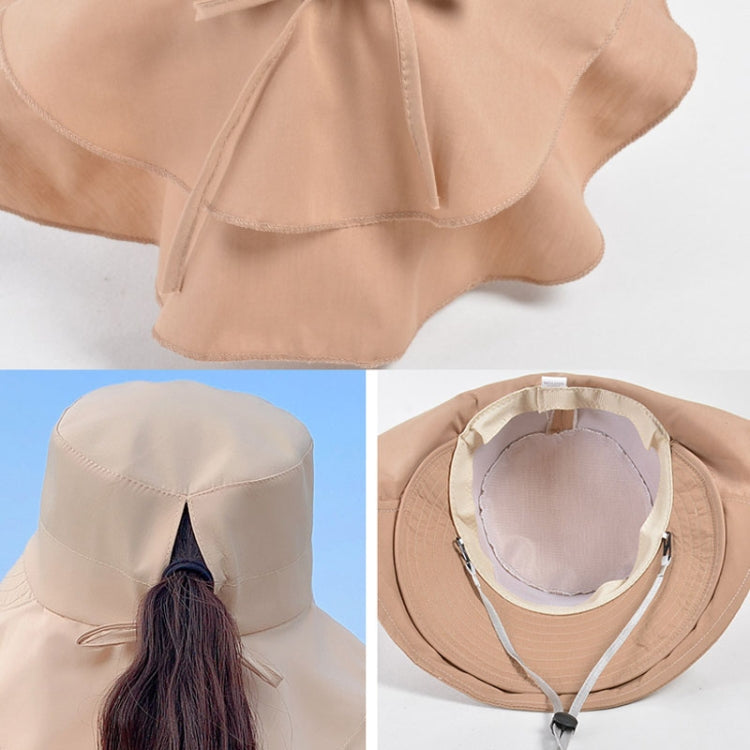 8062 Women Summer Neck Protection Sunscreen Hat Large Brim Fisherman Hat