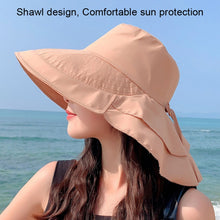 Load image into Gallery viewer, 8062 Women Summer Neck Protection Sunscreen Hat Large Brim Fisherman Hat