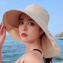 Load image into Gallery viewer, 8062 Women Summer Neck Protection Sunscreen Hat Large Brim Fisherman Hat, 8062 Blue, 8062 Purple, 8062 Khaki, 8062 Black, 8062 Pink, 8062 Navy, 8062 Beige, 8062 Dark Gray, 8062 Army Green, 8062 Light Gray