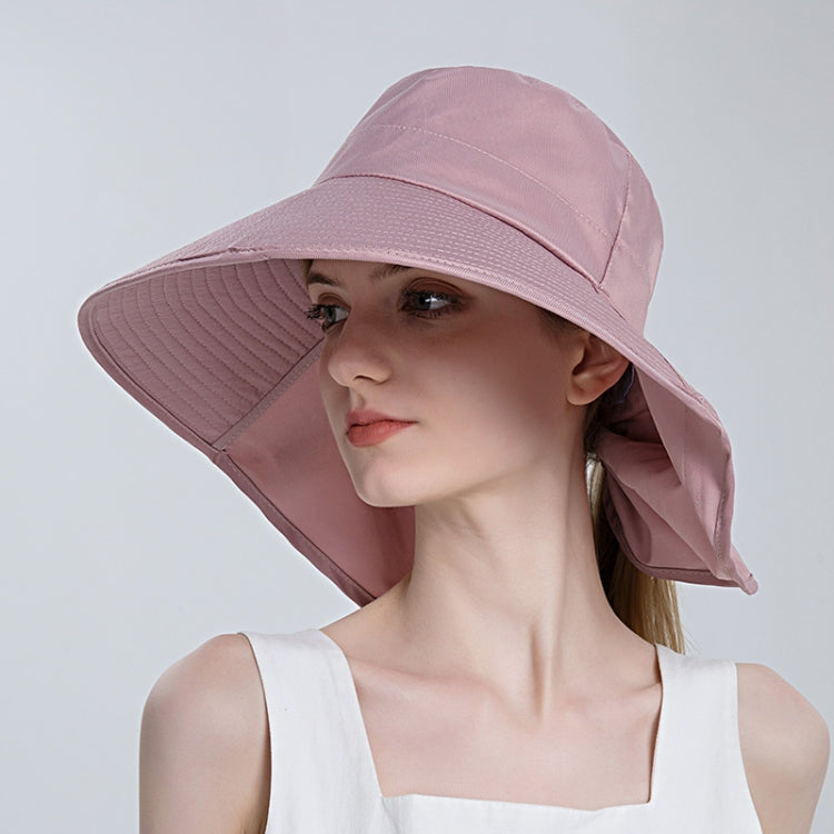 8112 Ladies Sunshade Large Brim Ponytail Bucket Hat