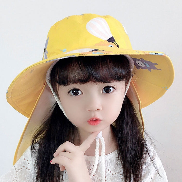 1015 Summer Children Sun Hat Outdoor Sun Protection Bucket Hat With Shawl