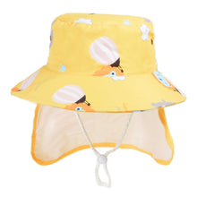 Load image into Gallery viewer, 1015 Summer Children Sun Hat Outdoor Sun Protection Bucket Hat With Shawl