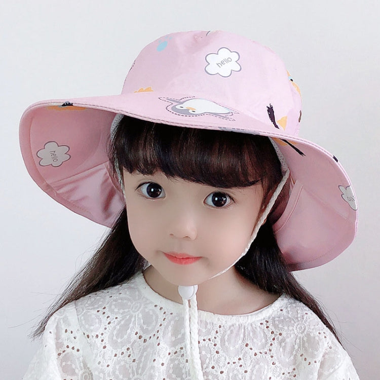 1015 Summer Children Sun Hat Outdoor Sun Protection Bucket Hat With Shawl