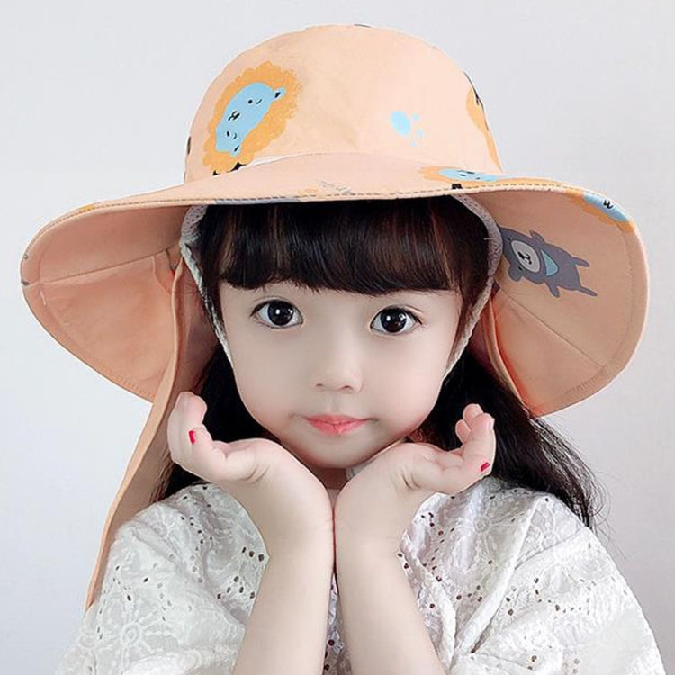 1015 Summer Children Sun Hat Outdoor Sun Protection Bucket Hat With Shawl