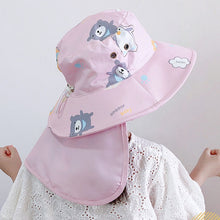 Load image into Gallery viewer, 1015 Summer Children Sun Hat Outdoor Sun Protection Bucket Hat With Shawl