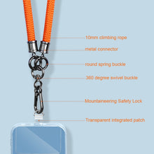 Load image into Gallery viewer, Mobile Phone Mountaineering Rope Lanyard  Can Be Hung Neck Or Crossbody, Black, Orange, Sky Blue, Red, Gem Blue, Violet, Brick Orange