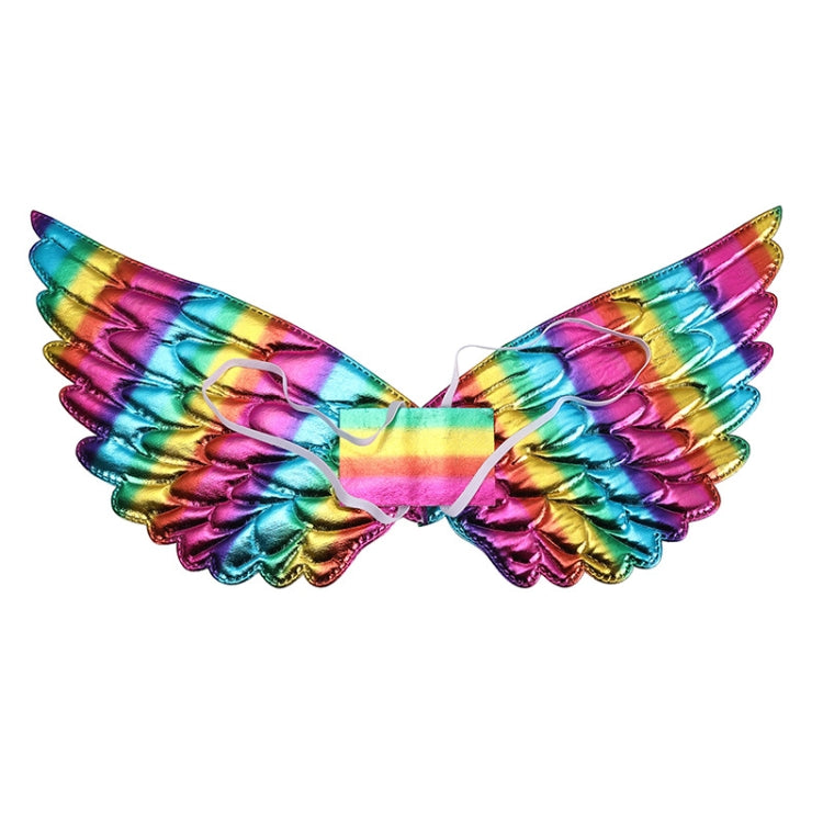 3 PCS Children Prom Dress Up Wings Elf Colorful Wings Party Costume Props, 3 PCS Fantasy Rainbow, 3 PCS Fantasy White, 3 PCS Light Rainbow, 3 PCS Deep Rainbow, 3 PCS Gold, 3 PCS Black, 3 PCS Red, 3 PCS Silver, 3 PCS White, 3 PCS Deep Purple