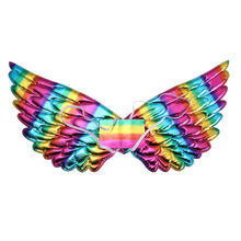 Load image into Gallery viewer, 3 PCS Children Prom Dress Up Wings Elf Colorful Wings Party Costume Props, 3 PCS Fantasy Rainbow, 3 PCS Fantasy White, 3 PCS Light Rainbow, 3 PCS Deep Rainbow, 3 PCS Gold, 3 PCS Black, 3 PCS Red, 3 PCS Silver, 3 PCS White, 3 PCS Deep Purple