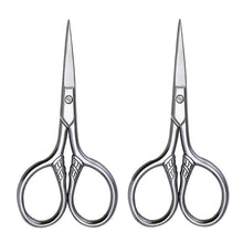 Load image into Gallery viewer, 2 PCS Beard Scissors Cosmetic Small Scissors Makeup Small Tools, 2 PCS Pointed Head, 2 PCS Round Head
