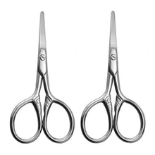 Load image into Gallery viewer, 2 PCS Beard Scissors Cosmetic Small Scissors Makeup Small Tools, 2 PCS Pointed Head, 2 PCS Round Head