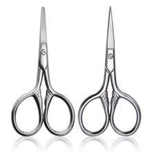 Load image into Gallery viewer, 2 PCS Beard Scissors Cosmetic Small Scissors Makeup Small Tools, 2 PCS Pointed Head, 2 PCS Round Head