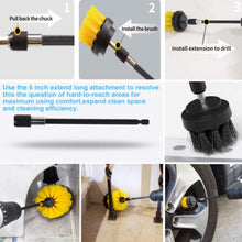Load image into Gallery viewer, 6PCS Electric Drill Head Car Tire Floor Crevice Cleaning Brush, 6 PCS / Set Brush(Yellow), 6 PCS / Set Brush(Blue), 6 PCS / Set Brush(Red), 6 PCS / Set Brush(White), 6 PCS / Set Brush(Black)