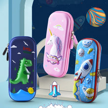 Load image into Gallery viewer, Uime EVA 3D Multi-compartment Pencil Case Stationery Box Children School Supplies, Astronaut, Rocket, Purple Pony, Rabbit, Elf Unicorn, Green Dinosaur, Red Dinosaur, Rainbow Unicorn, Big Head Unicorn, Kitten, Little Fox, Mermaid, Blue Whale, Blue Dinos...