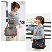 Load image into Gallery viewer, T-1983 Ladies Large Capacity Canvas Shoulder Bag, Khaki, Black, Grey, Brown, Purple Coffee