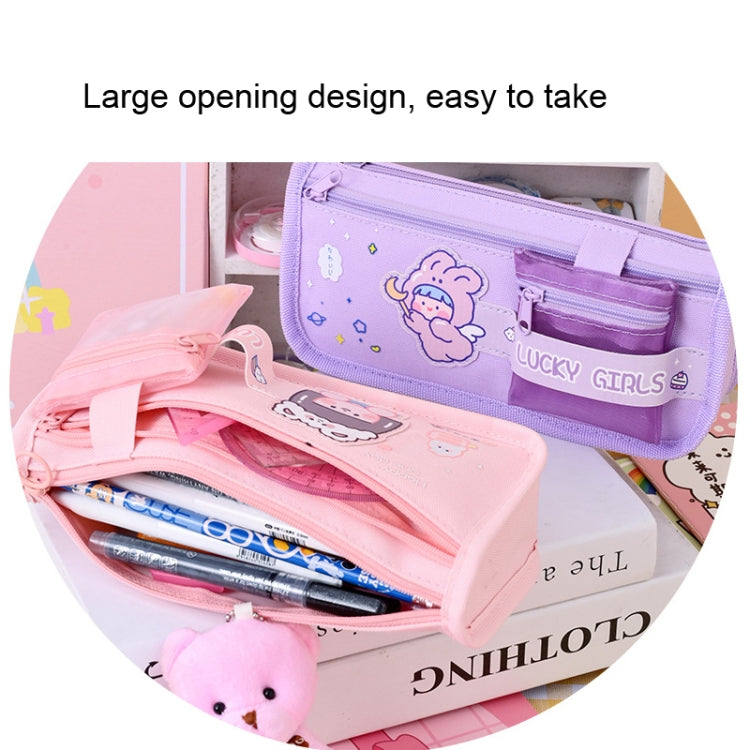 Cartoon Pencil Bag Large-capacity Primary School Stationery Bag With Handle, Light Pink, Deep Pink, Astronaut