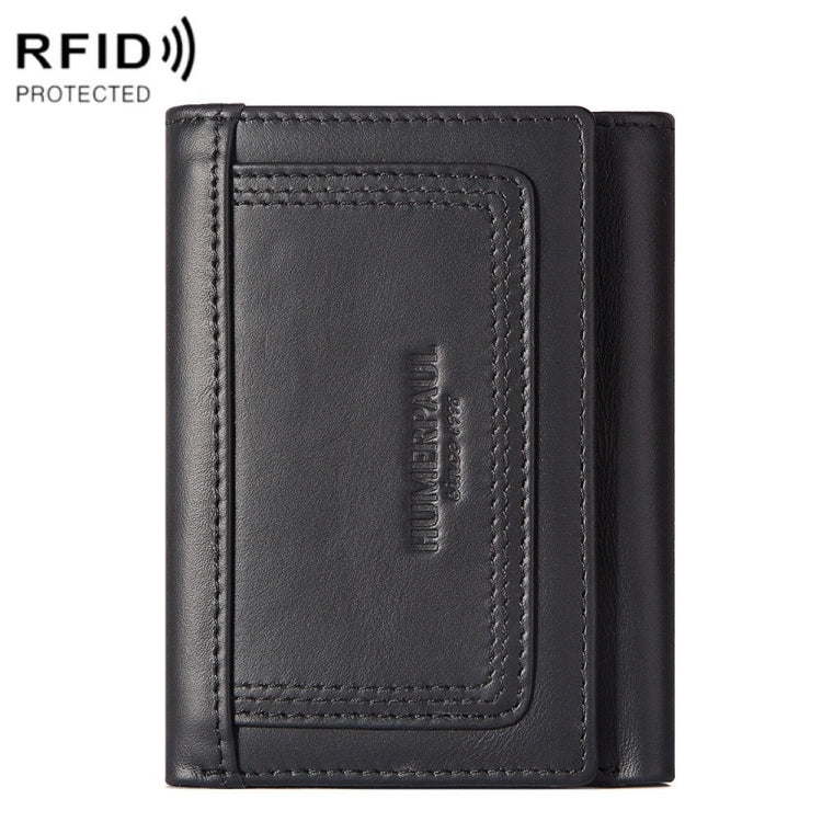 HUMERPAUL BP992 RFID Anti-Magnetic Multi-Card Position Zipper Coin Purse Leather Men Wallet, BP992 Brown, BP992 Black, BP992 Dark Brown