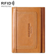 Load image into Gallery viewer, HUMERPAUL BP992 RFID Anti-Magnetic Multi-Card Position Zipper Coin Purse Leather Men Wallet, BP992 Brown, BP992 Black, BP992 Dark Brown