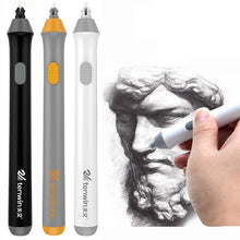 Load image into Gallery viewer, Tenwin 8302 Adjustable Electric Eraser With Rubber Refills For Sketch Drawing Erasing, Black, White, Grey