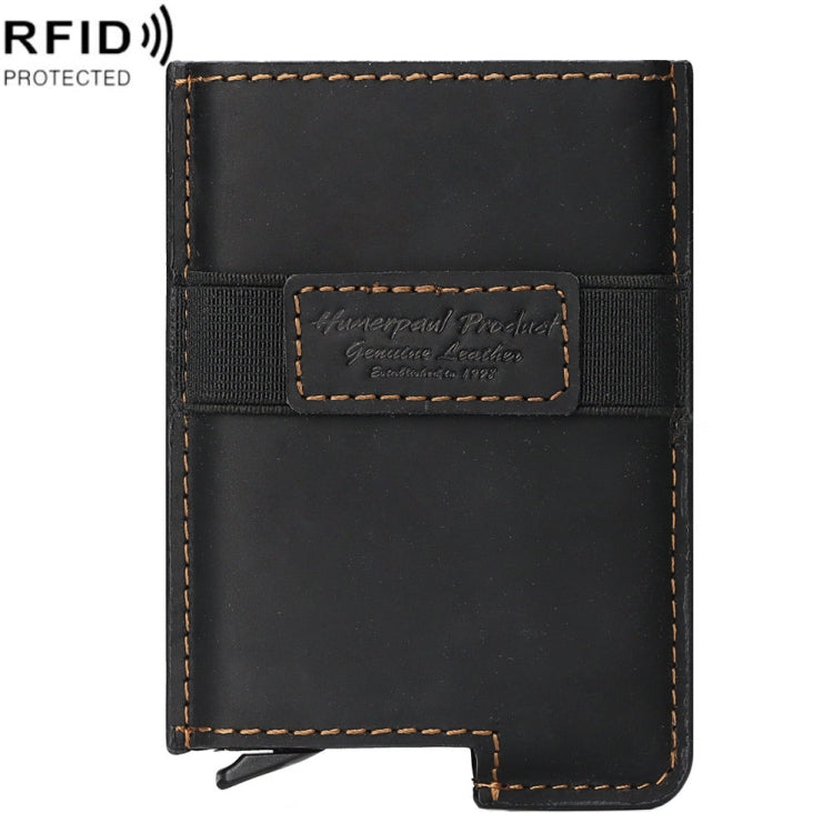 HUMERPAUL BP977 RFID Anti-Theft Card Box Leather Automatic Credit Card Set, BP977 Brown, BP977 Black, BP977 Dark Brown