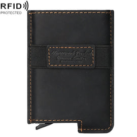 HUMERPAUL BP977 RFID Anti-Theft Card Box Leather Automatic Credit Card Set, BP977 Brown, BP977 Black, BP977 Dark Brown