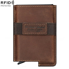Load image into Gallery viewer, HUMERPAUL BP977 RFID Anti-Theft Card Box Leather Automatic Credit Card Set, BP977 Brown, BP977 Black, BP977 Dark Brown