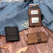 Load image into Gallery viewer, HUMERPAUL BP977 RFID Anti-Theft Card Box Leather Automatic Credit Card Set, BP977 Brown, BP977 Black, BP977 Dark Brown