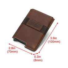 Load image into Gallery viewer, HUMERPAUL BP977 RFID Anti-Theft Card Box Leather Automatic Credit Card Set, BP977 Brown, BP977 Black, BP977 Dark Brown