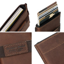 Load image into Gallery viewer, HUMERPAUL BP977 RFID Anti-Theft Card Box Leather Automatic Credit Card Set, BP977 Brown, BP977 Black, BP977 Dark Brown