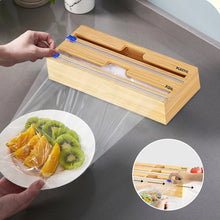 Load image into Gallery viewer, Aluminum Foil Wrap Dispenser Wood Storage Box for Kitchen Drawer,Style:, Two Slots, Three Slots
