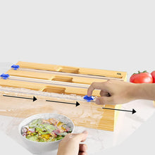 Load image into Gallery viewer, Aluminum Foil Wrap Dispenser Wood Storage Box for Kitchen Drawer,Style:, Two Slots, Three Slots