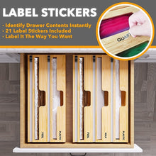 Load image into Gallery viewer, Aluminum Foil Wrap Dispenser Wood Storage Box for Kitchen Drawer,Style:, Two Slots, Three Slots