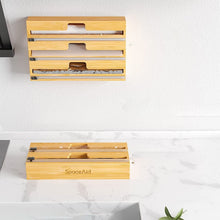 Load image into Gallery viewer, Aluminum Foil Wrap Dispenser Wood Storage Box for Kitchen Drawer,Style:, Two Slots, Three Slots