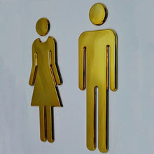 Load image into Gallery viewer, 2 PCS 20cm 3D DIY Man &amp; Woman Toilet Sticker WC Door Sign Decals Toilet Signs