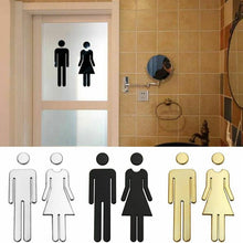 Load image into Gallery viewer, 2 PCS 20cm 3D DIY Man &amp; Woman Toilet Sticker WC Door Sign Decals Toilet Signs