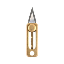 Load image into Gallery viewer, Brass Mini Knife Carry-on EDC Keychain Pendant Push-pull Unpacking Knife, Brass
