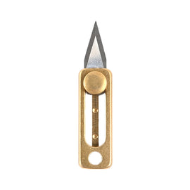 Brass Mini Knife Carry-on EDC Keychain Pendant Push-pull Unpacking Knife, Brass