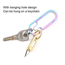 Load image into Gallery viewer, Brass Mini Knife Carry-on EDC Keychain Pendant Push-pull Unpacking Knife, Brass
