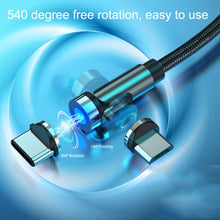 Load image into Gallery viewer, CC56 Dust Plug Rotating Magnetic Wire, Cbale Length: 1m, Style:, 1m Android Head, 1m Type-C / USB-C Head, 1m 8Pin Head, 1m Line+Three Heads, 1m Line, 1m Micro USB, 1m Type-C / USB-C, 1m + 8Pin + Type-C/USB-C + Micro USB