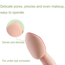 Load image into Gallery viewer, 2 Sets/20pcs Packaging Random Color Delivery Mini Leather Wet and Dry Makeup Finger Puff, 20 PCS Blue, 20 PCS White, 20 PCS Dark Skin-color, 20 PCS Pink Purple, 20 PCS Black, 2 Sets/20pcs Mixed-colors