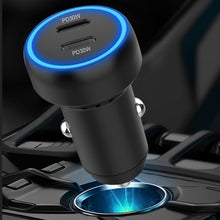 Load image into Gallery viewer, IBD352 Aluminum Alloy Dual Interface Car Charger, Spec:, PD30W+PD30W, Double QC3.0 36W, QC3.0 18W+PD 3.0 20W, Qc3.0 18W+PD 3.0 30W, QC3.0 30W+PD 3.0 30W