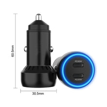 Load image into Gallery viewer, IBD352 Aluminum Alloy Dual Interface Car Charger, Spec:, PD30W+PD30W, Double QC3.0 36W, QC3.0 18W+PD 3.0 20W, Qc3.0 18W+PD 3.0 30W, QC3.0 30W+PD 3.0 30W
