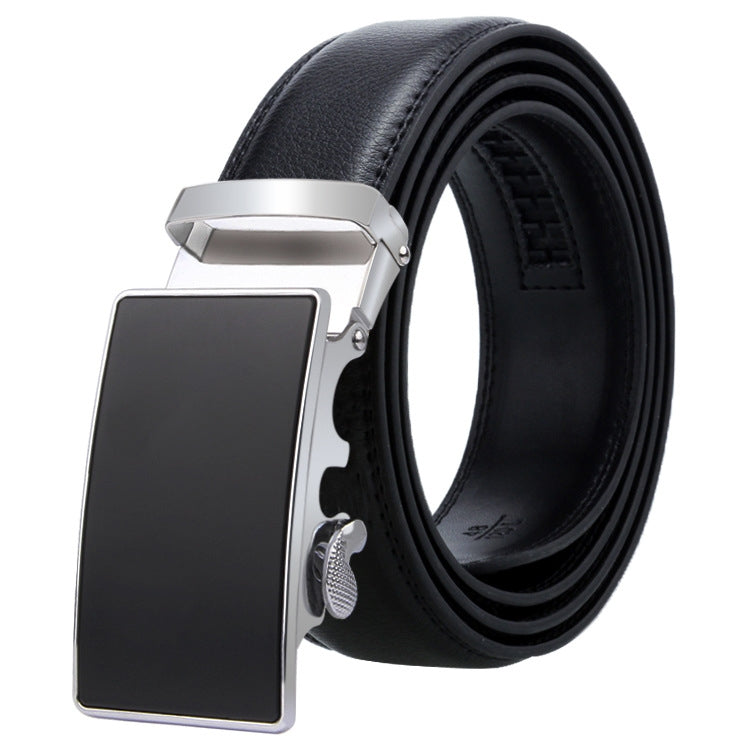 Dandali Casual Men Automatic Buckle Belt Business Soft Leather Pants Band