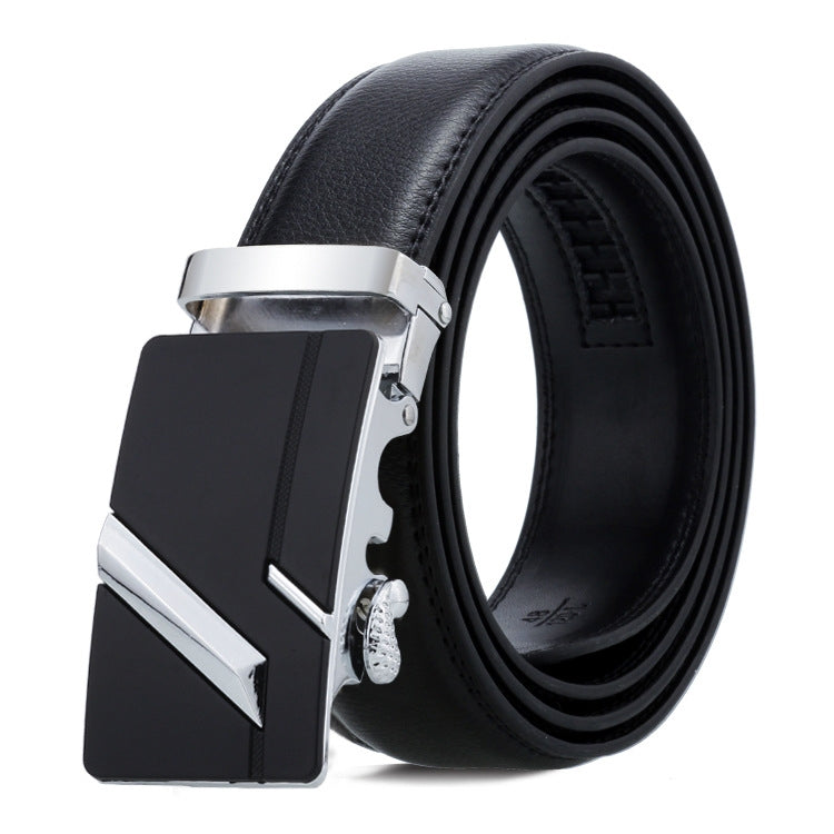 Dandali Casual Men Automatic Buckle Belt Business Soft Leather Pants Band