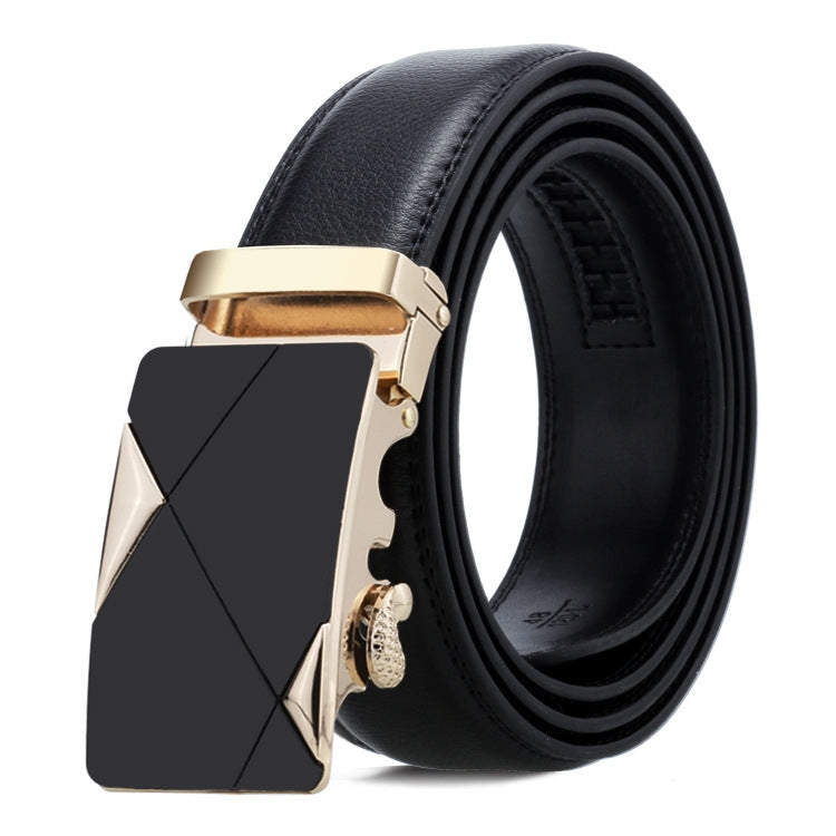 Dandali Casual Men Automatic Buckle Belt Business Soft Leather Pants Band
