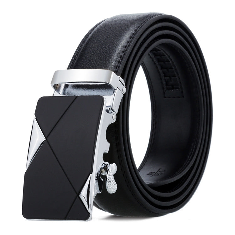 Dandali Casual Men Automatic Buckle Belt Business Soft Leather Pants Band