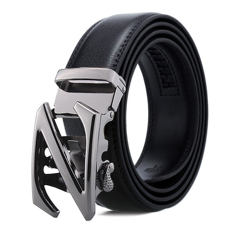 Dandali Casual Men Automatic Buckle Belt Business Soft Leather Pants Band