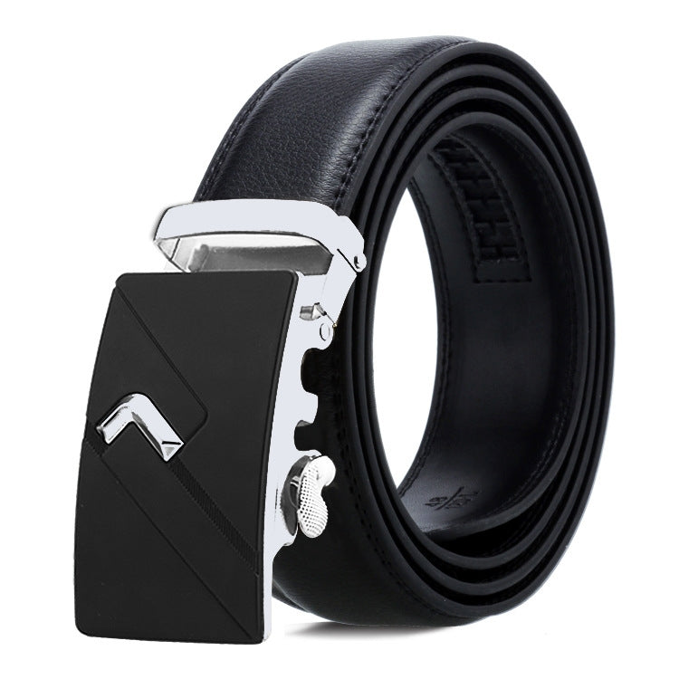 Dandali Casual Men Automatic Buckle Belt Business Soft Leather Pants Band
